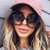 Classic Big Frame Luxury Women Sunglasses Brand Designer Fashion Plastic Vintage Round Gradient Sun glasses Uv400 Eyewear