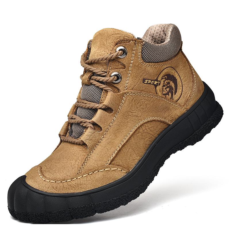 Luxury Winter Men'S Boots Genuine Leather Outdoor Hiking Shoes Men Handmade Non-Slip Warm Boots Casual Climbing Bottes D'Hiver