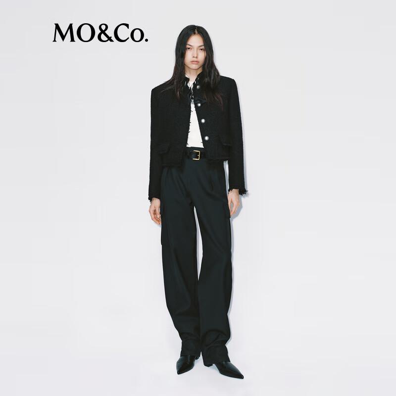 MO&Co. Wool Blend Bouclé Cropped Jacket
