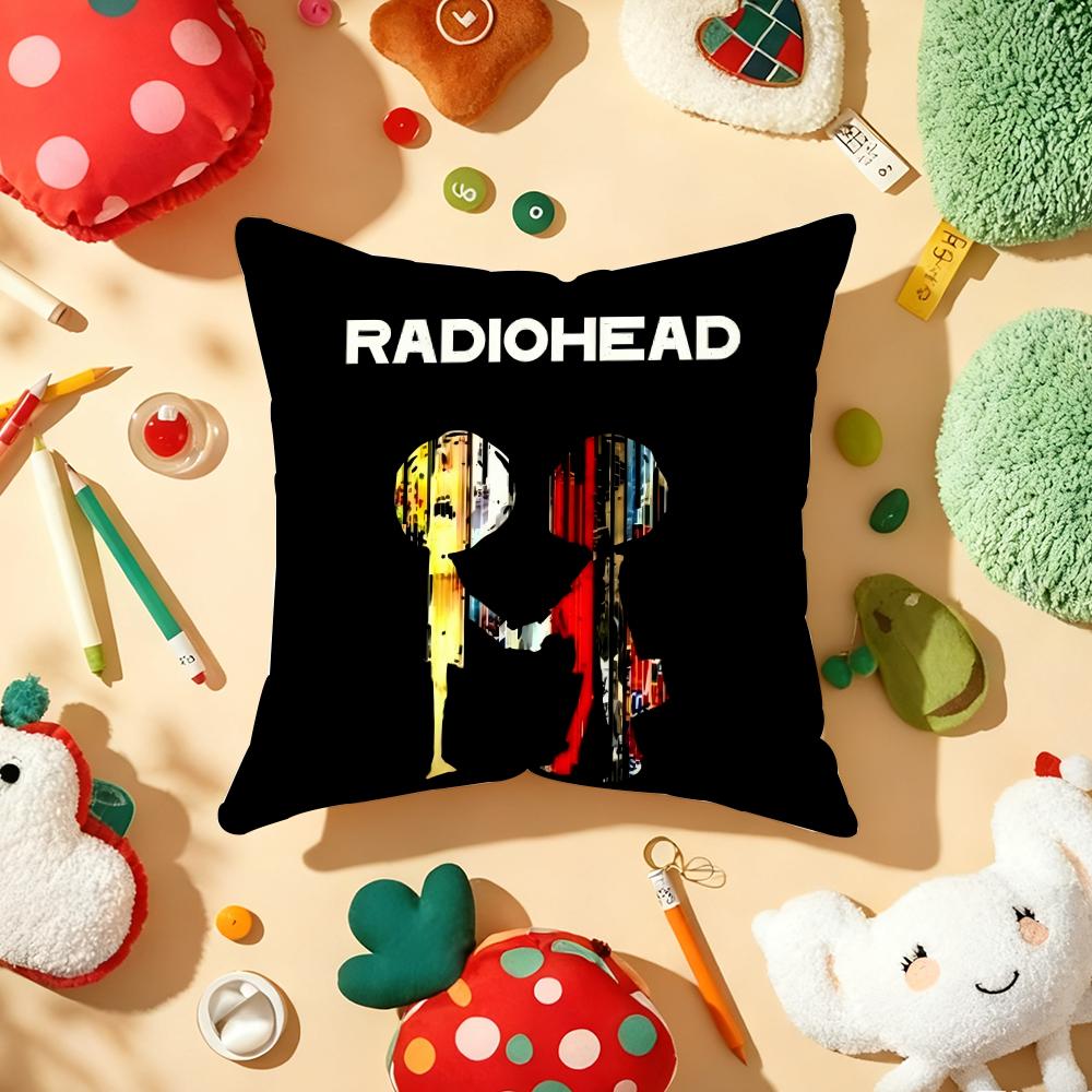 BBritish Band RadioheadS Cushion Cover Plush Fabric Soft DoubleSided Printed Sofa Warm Winter Home Gift Pillow Cover