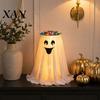 Creative Holiday Table Centerpiece Halloween Ghost Candy Bowl Stand with Remote Control, Large LED Lighted Event Tableware Cute Holder for Front Door