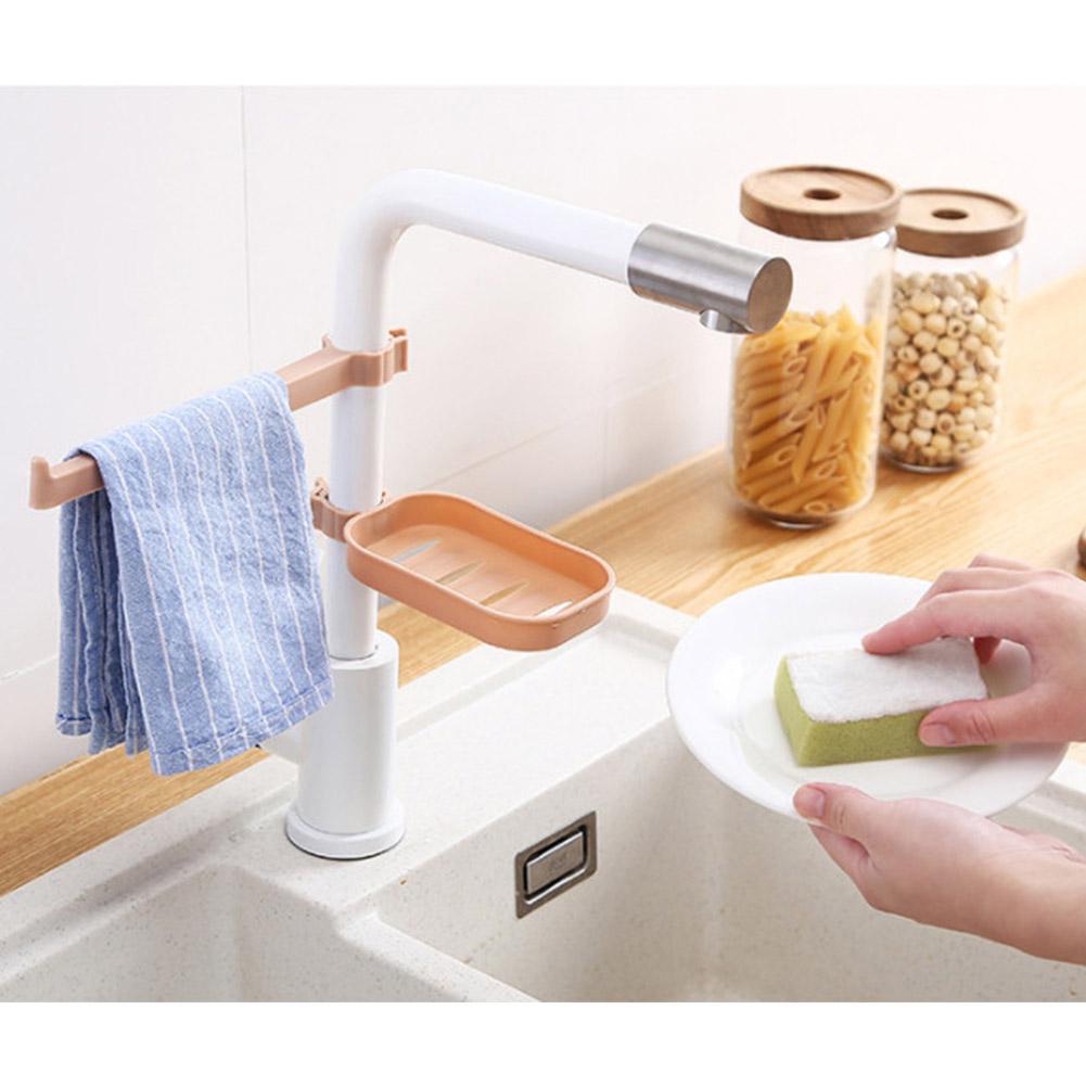 Sada stojanů na odtok dřezu pro kuchyňský dřez Úložný prostor na houbičky a utěrky