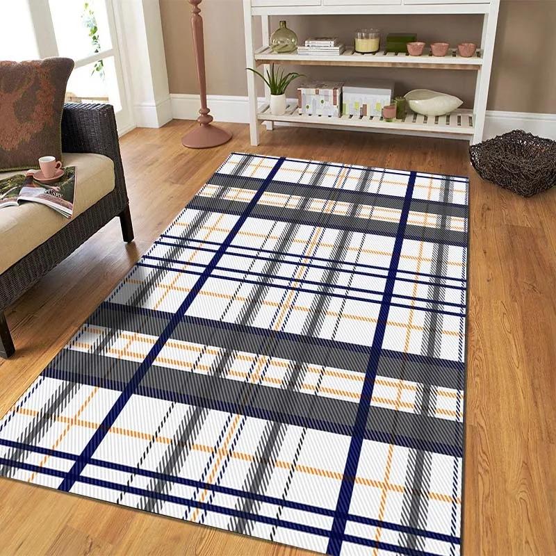 Classical Plaid Floor Mats Door Decoration Home Living Room Floor Mats