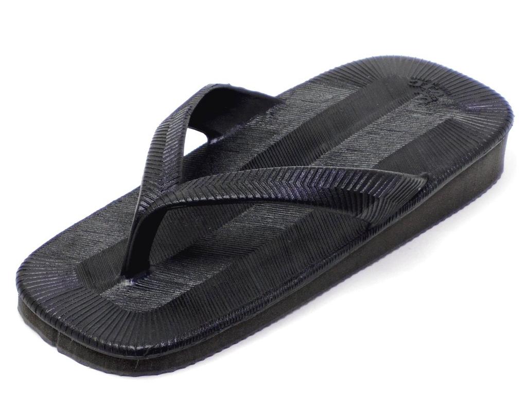 Shigi Injection Upper Geta Made In Black Men's Water-Resistant Sandals, Japan,