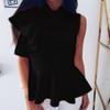 Women's Fashion Summer Round Neck Irregular Ruffled Slim Sleeveless Solid Top For Effortless Style