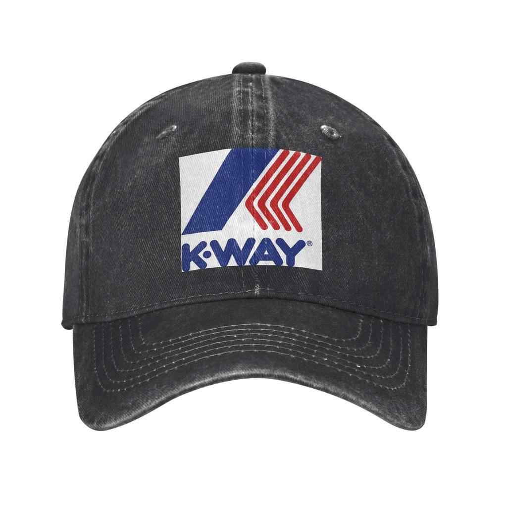 K-Ways Logo Washed Denim Cap Casual Baseball Caps Adjustable Hat Summer Unisex Baseball Hats