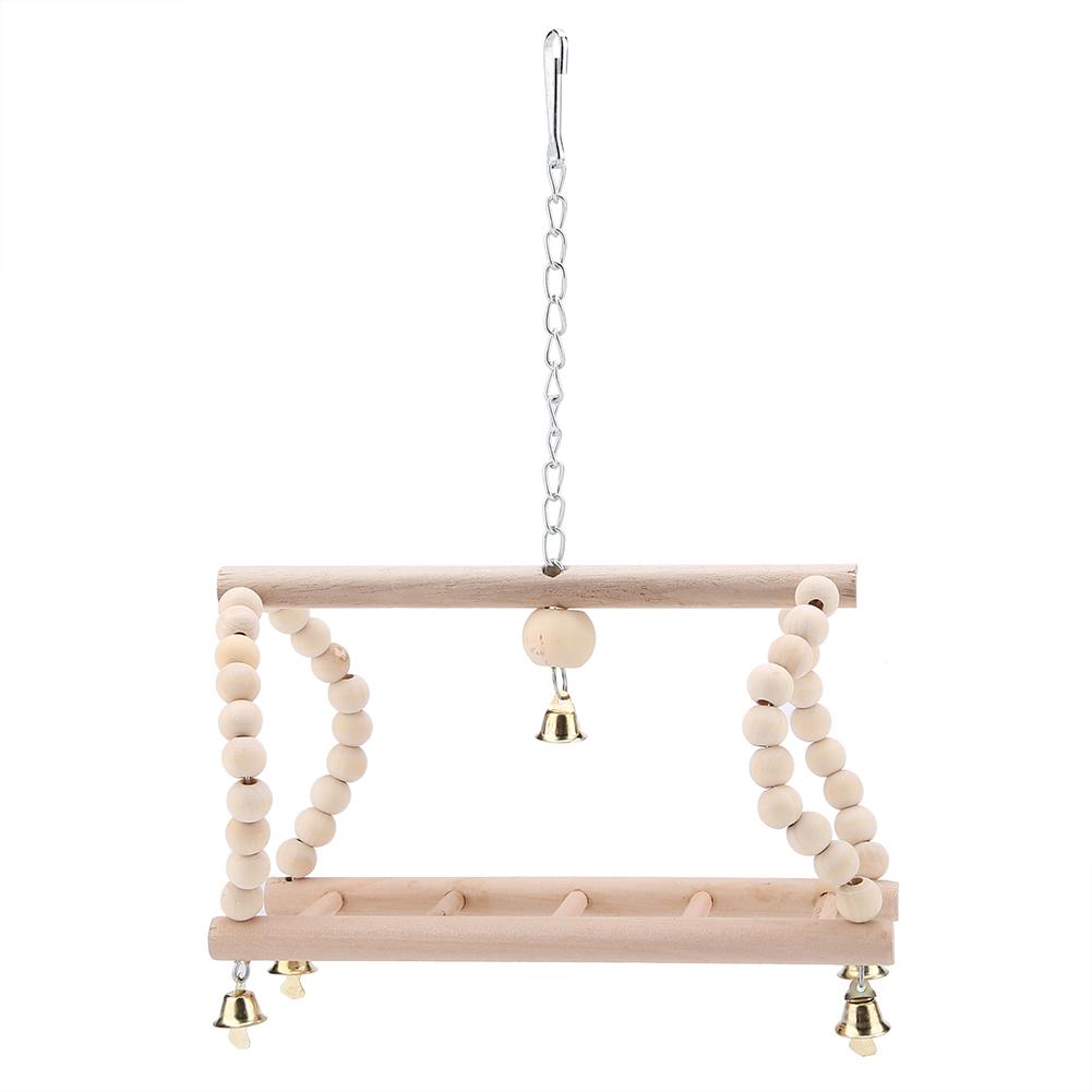 Pet Parrot Toy Wooden Climbing Swing Ladder for Birds Hamster