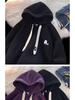 American Trendy Streetwear: Men's Hipster Hooded Sweatshirt, 2025 Autumn/Winter, Loose Couple Style, Plus Velvet