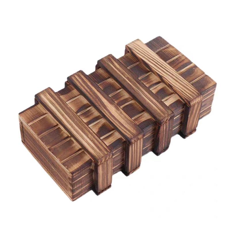 Vintage Wooden Puzzle Box Storage Hidden Secret Compartment Brain Teasers IQ Games For Adults Kids Creative Cash Gift Ideas