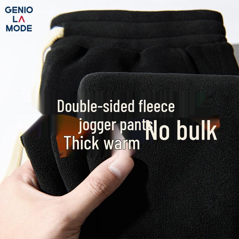 GENIOLAMODE Men's Thickened Fleece-Lined Winter Joggers