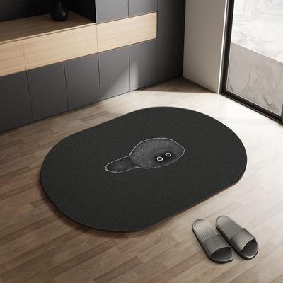 Coal Cat Diatom Mud Floor Mat Toilet Floor Mat Bathroom Bathtub Water Absorption Non-slip Toilet Door Quick-drying Door Mat