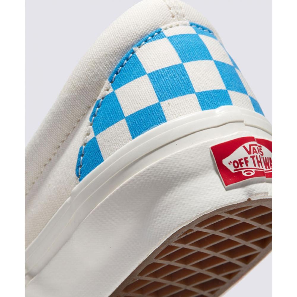 Vans Mte Slip On Issue 98   Checkerboard Cyan Blue Vn000cwa0h71