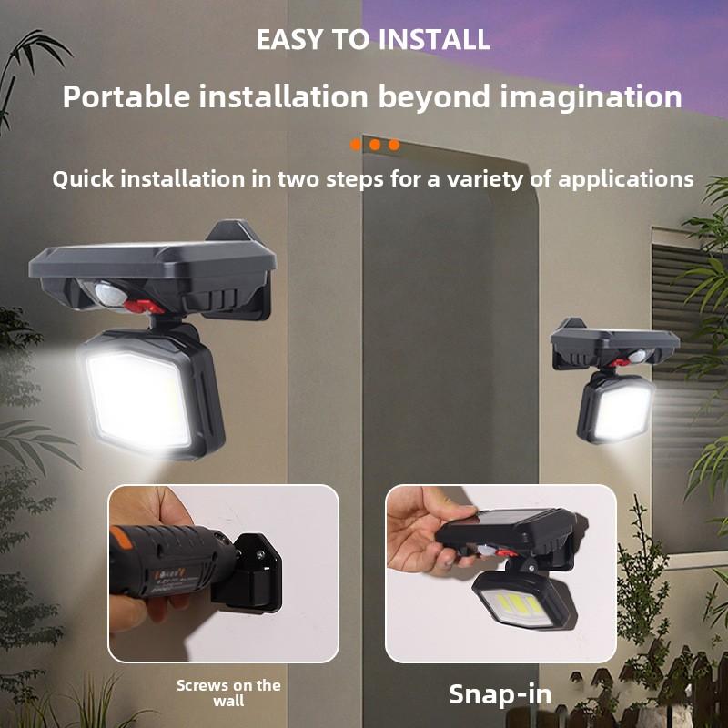 Outdoor Courtyard Solar Wall Lamp, Street Lamp, Outdoor Human Body Sensing Wall Lamp, IP65 Waterproof Three Level Mode