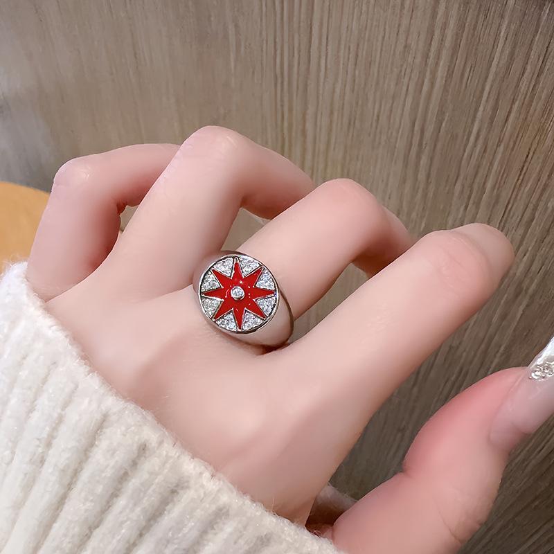 

Color Zircon Dopamine Dark Niche Design Personalized Opening Ring Cold Wind Fashion Ring Adjustable opening