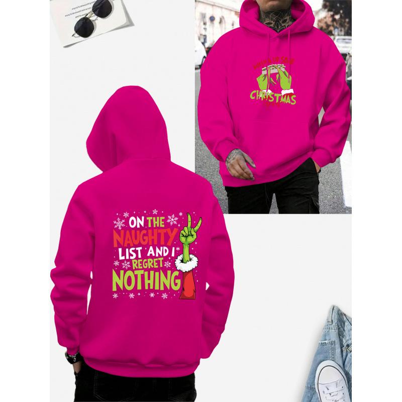 Men's casual holiday hoodie with drawstring – made of comfortable polyester, machine washable