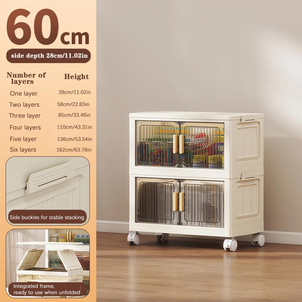 Skládací úložná skříňka 1-6 polic s kolečky Velkokapacitní úložná skříň Úložný box Organizér na oblečení Úložný kontejner