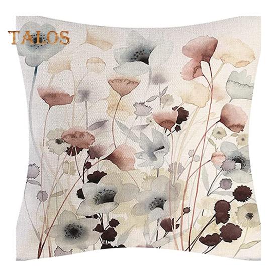 

Наволочка с цветочным принтом, сменный чехол для подушки, наволочка из льняной ткани, которую можно стирать в машине, декоративная наволочка B