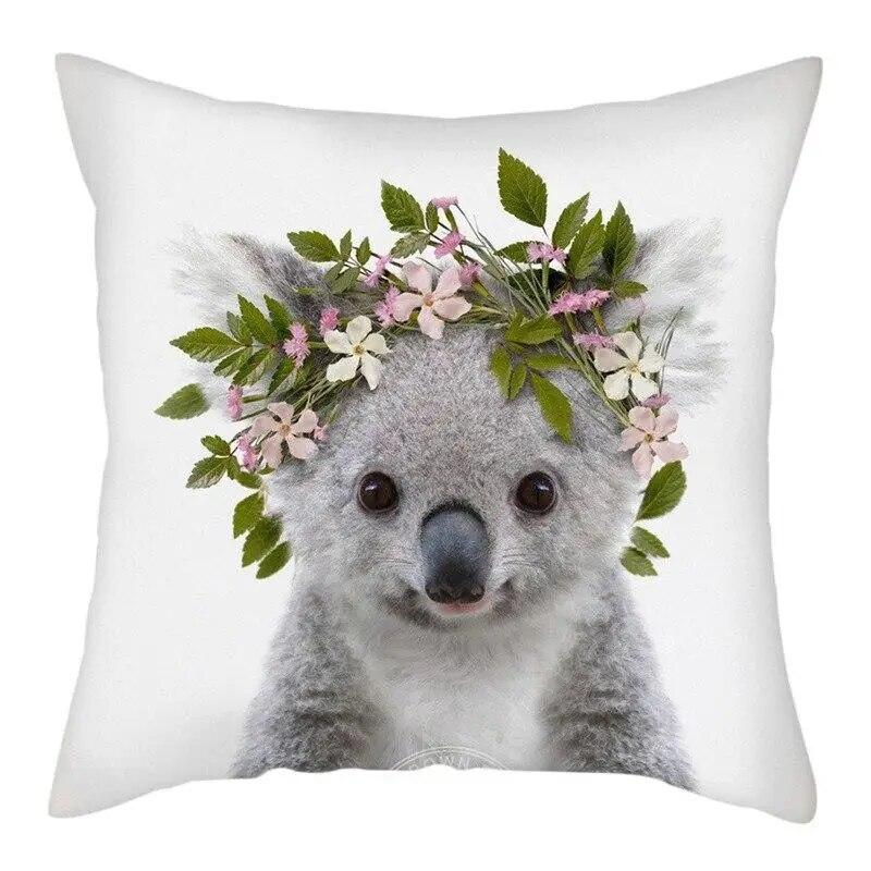 45x45cm Cute Koala Cushion Cover Cartoon Animal  Pillow  Sofa Seat Lumbar     Home Decoration