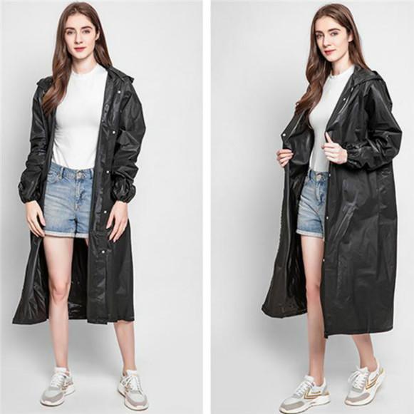 

Унисекс водонепроницаемый плащ с капюшоном велосипедный многоразовый 1 шт. пончо непромокаемый дождевик плащ One Size чёрный