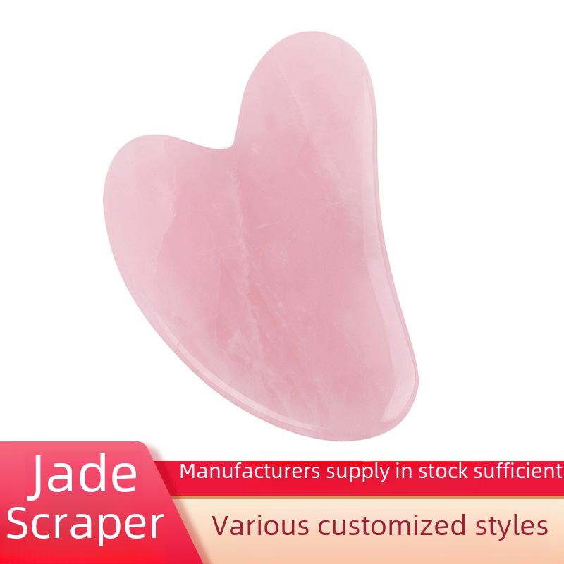 

Rose Quartz Heart-Shaped Gua Sha Board Face Massager