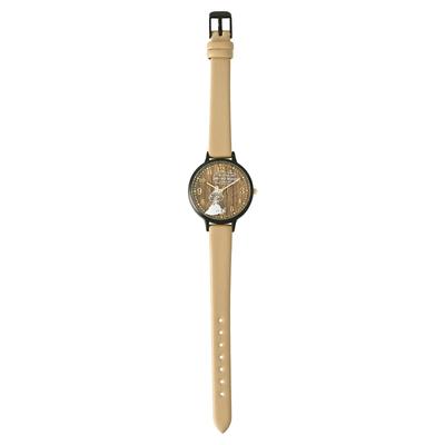Fieldwork Analog Moomin Stylish Wood Pattern Glass Comes In a Dedicated Cute Faux Leather Suitable for and Little Women's Watch, Design, Print, Box,