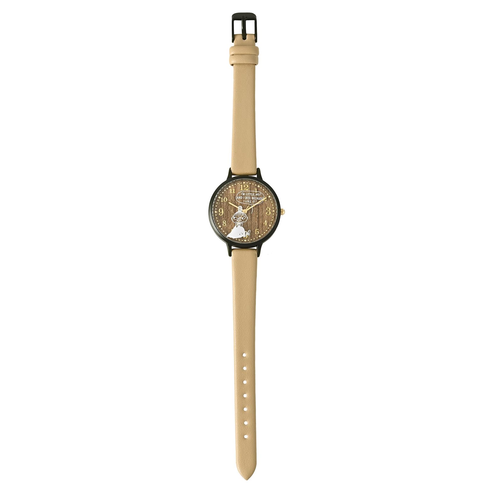Fieldwork Analog Moomin Stylish Wood Pattern Glass Comes in a Dedicated Cute Faux Leather Suitable for and Little Women s Watch, Design, Print, Box,