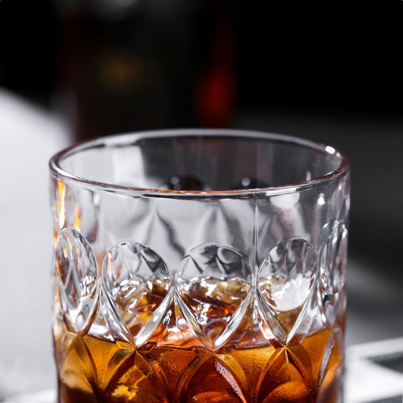 Houseware Premium Crystal Whiskey Glasses Drinking Glasses  Lead-free Glass Engraved Cognac Glass Perfect for Cocktail Juice