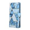 For iPhone 17 Air Case Lacquered Marble Pattern Leather Phone Cover with Wrist Strap