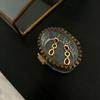 French Retro Colored Gem Gold-Dipped Copper Dangle Earrings for Women - Versatile Commuting Accessories