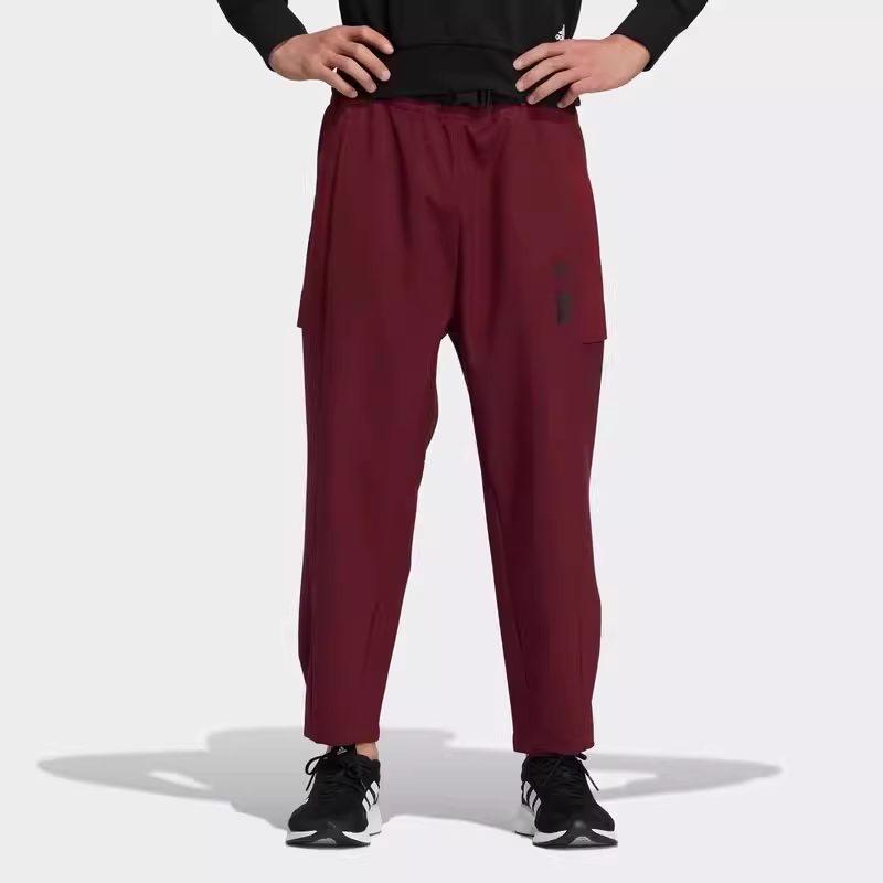 adidas Wu Ji Collection Casual Pants Men's Dark Red Moderate Tapered Pants HE5130
