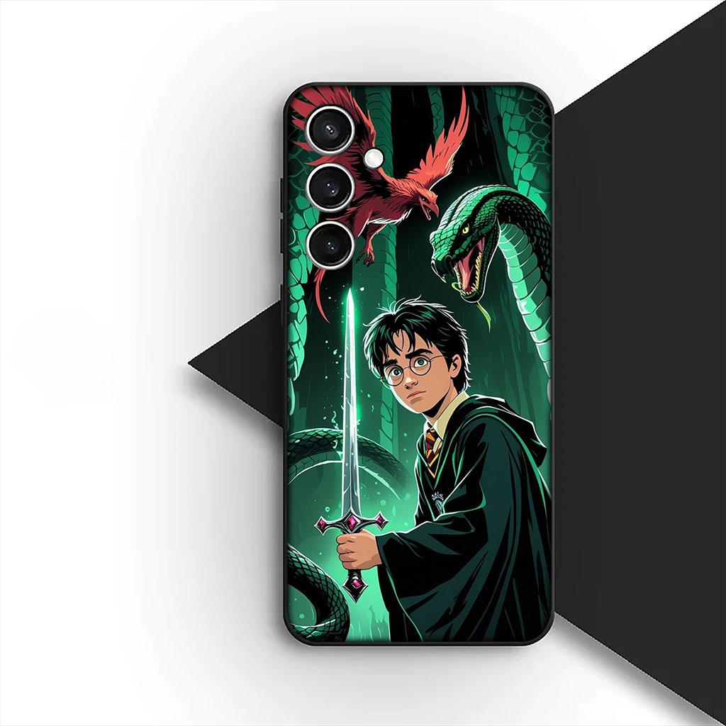 Phone Cover for Samsung Galaxy S25 S24 S23 FE Ultra Plus S7 Edge S25+ S23+ A56 5G Soft Case Castle Harries Wand Owl Potters