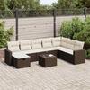 VidaXL Garden Furniture Set with Cushions 9 Pcs Brown Wicker 3325449