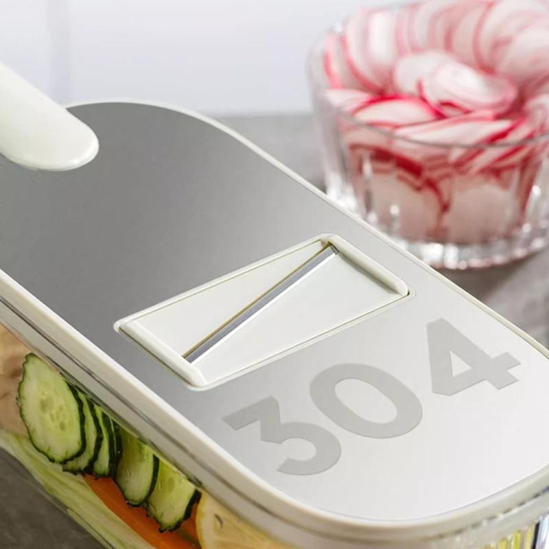 Multigunctional Vegetable Chopper 6 Interchangeable Blade Nonslip Handle Convenient Storage Designs Space Saving Grater