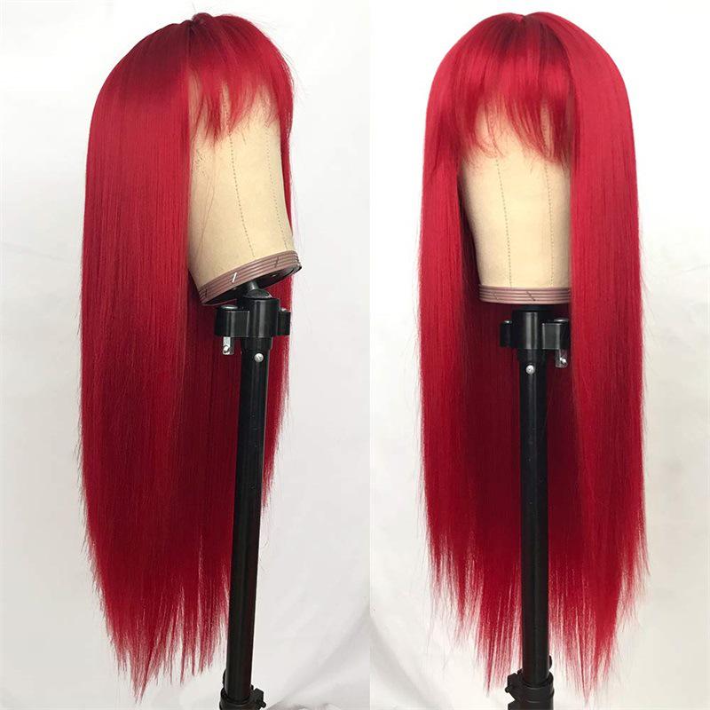 European Women's Fashion Colorful Long Straight Synthetic Wig for Cosplay