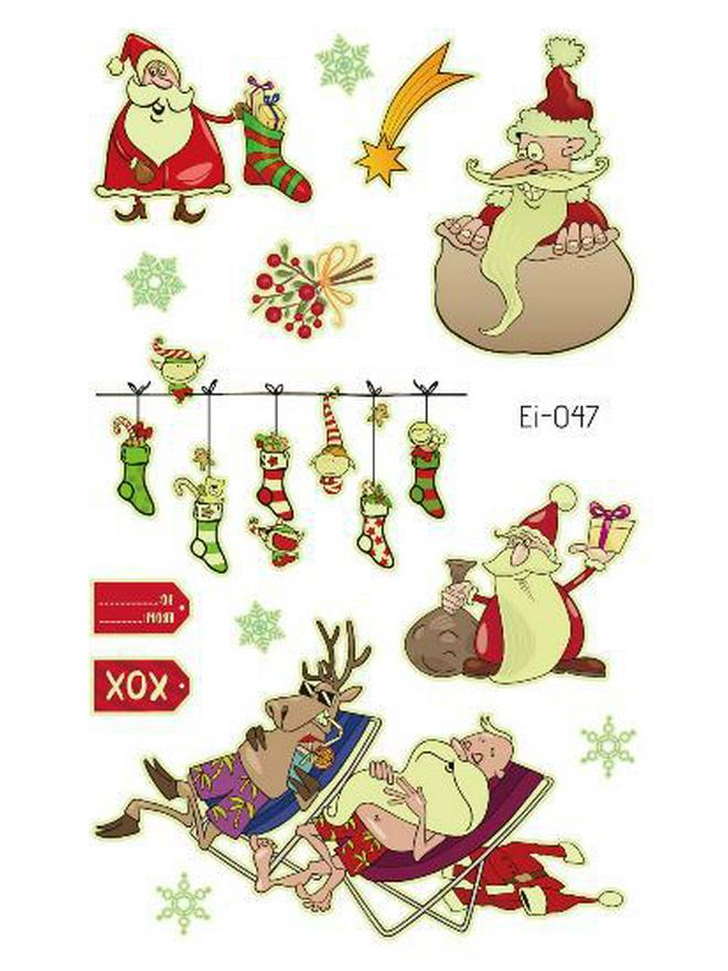 Ricalon Glow-in-the-Dark Waterproof Christmas Temporary Tattoos for Kids