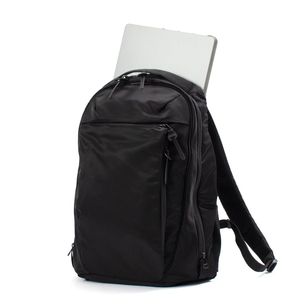 DSBK Solid-Backpack JXF-3430 (Black), 12L Backpack with 14-inch Laptop Storage, Water-Repellent, High-Density Nylon Twill