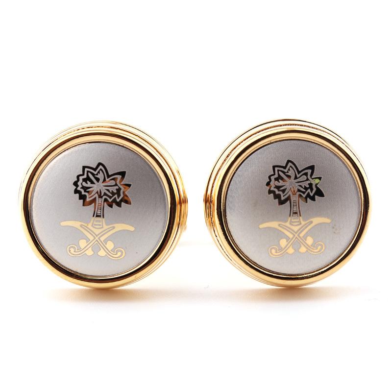 High-End French Shirt Metal Cufflinks, Lathe Round Men'S Shirt Accessories Cuffs, Four Colors Available