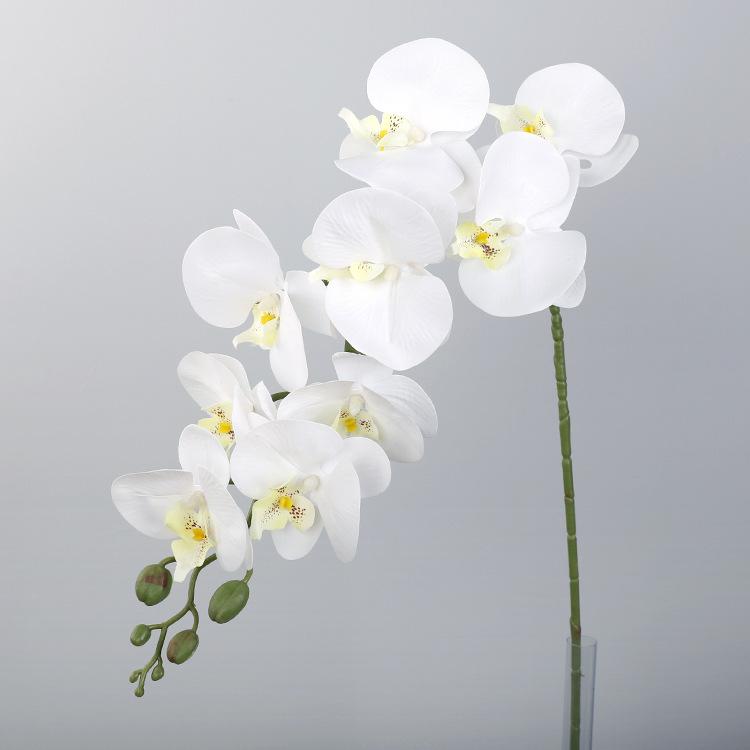 Simulated Phalaenopsis 3D printing 9-head film orchid indoor fake flower bouquet, decorative Phalaenopsis simulated flower