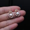Natural Freshwater Black Pearl Earrings For Woman,Genuine Stud Earrings with Pearls Wife Mother Anniversary Gift
