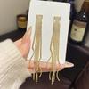 925 Sterling Silver Full Diamond Tassel Earrings – High-End European & American Style, Super Shiny, Luxurious Ear Jewelry for Women.