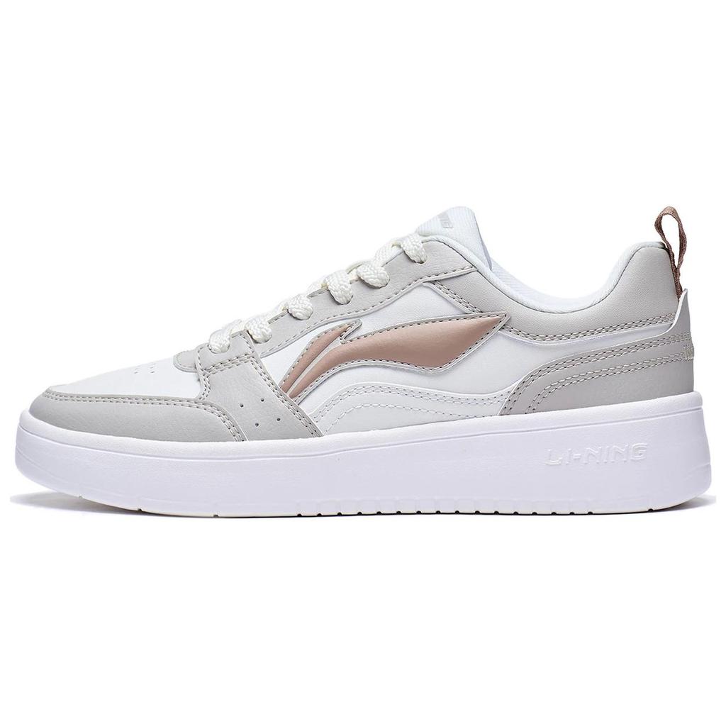 New LiNing Acer Truncatum Slip-Resistant Cushioning Abrasion-Resistant Low-Top Skateboard Shoes Women's White Gray AGCV196-1