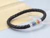 LGBT Rainbow Bracelet Stylish Handmade Braided LGBTQ Pride Bracelets PU Leather Weave Men's and Women's Pride Bracelets for Men Women Girl Boy Teen