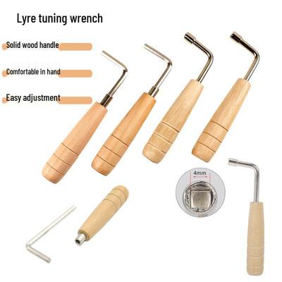 Clé d'accordage lyre 4 points avec manche en bois