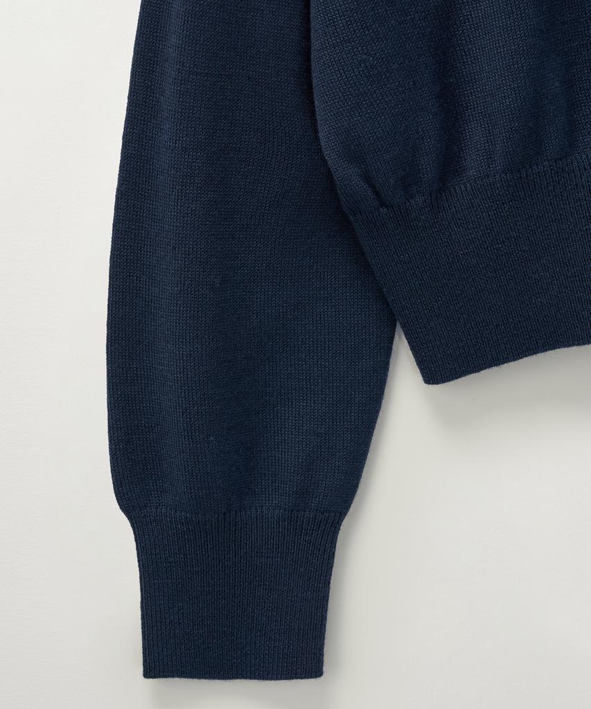 Seteo (W) V-Neck Fine Wool Knit Navy