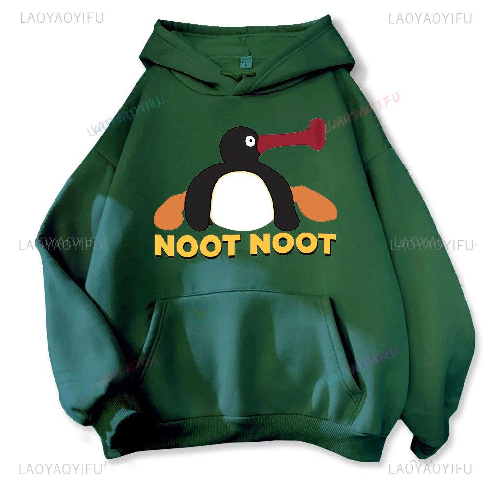 Music-listening Penguin Emotion Autumn Winter Hoodies Men Fashion Long Sleeve Sweatshirts Women Streetwear Pullovers Sudaderas