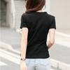 Summer Solid Loose Short Sleeve Women's T-shirt Fashion Top V-neck Casual Cotton Base T Shirt for Women Simple Office Ladies Plus Size Tee Shirt 24995