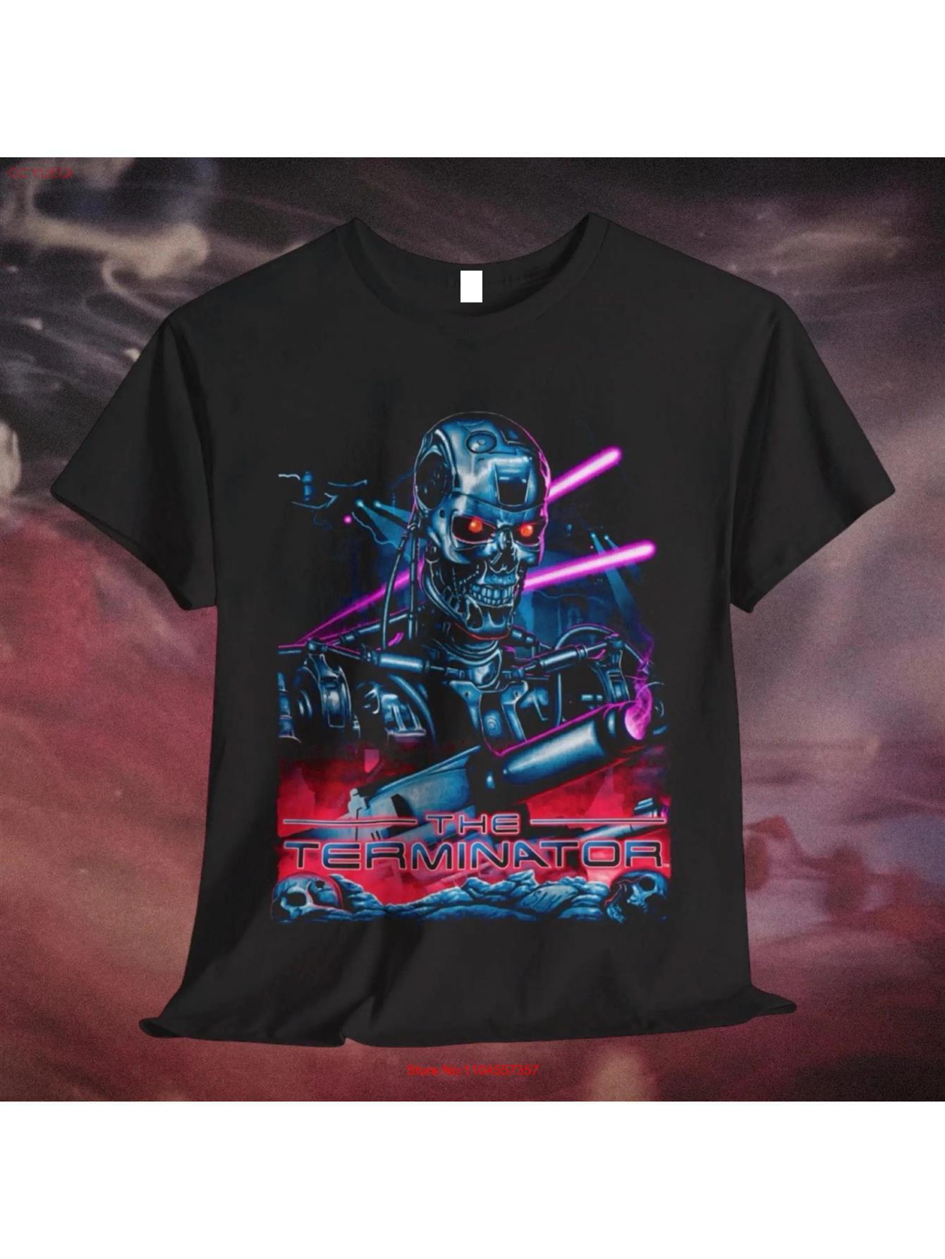 Men S Black Short Sleeve T-Shirt Featuring a Terminator Graphic S