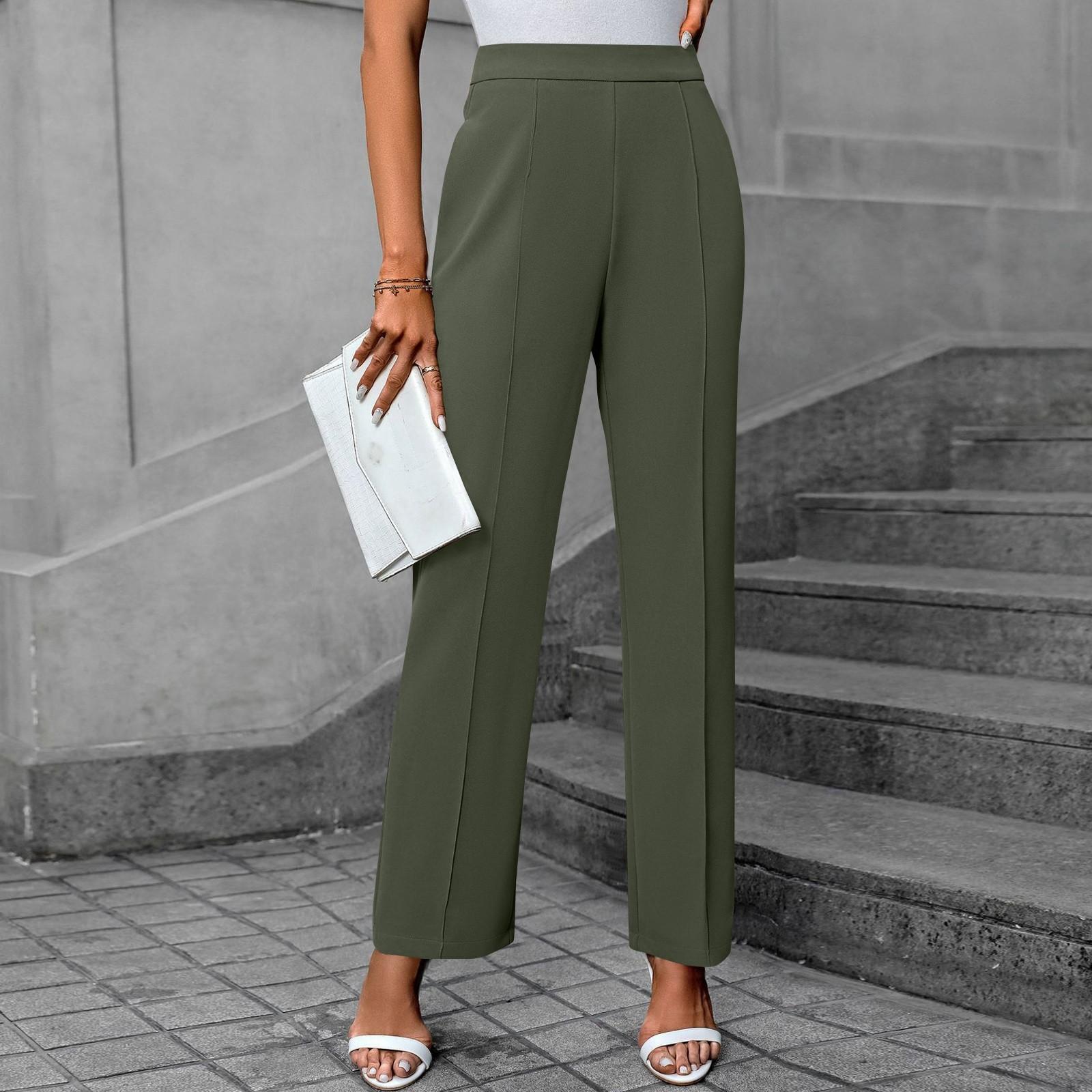 

Women s Straight Pants Fashion Casual Pants Nine Point Harlan Pants L армія зелений колір