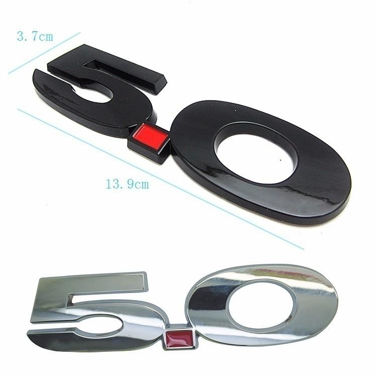 1 X 5.0 Logo 3D ABS Car Badge Sticker Emblem Decal for Cobra GT500 Bullitt BOSS 302 Coupe Convertible Etc.