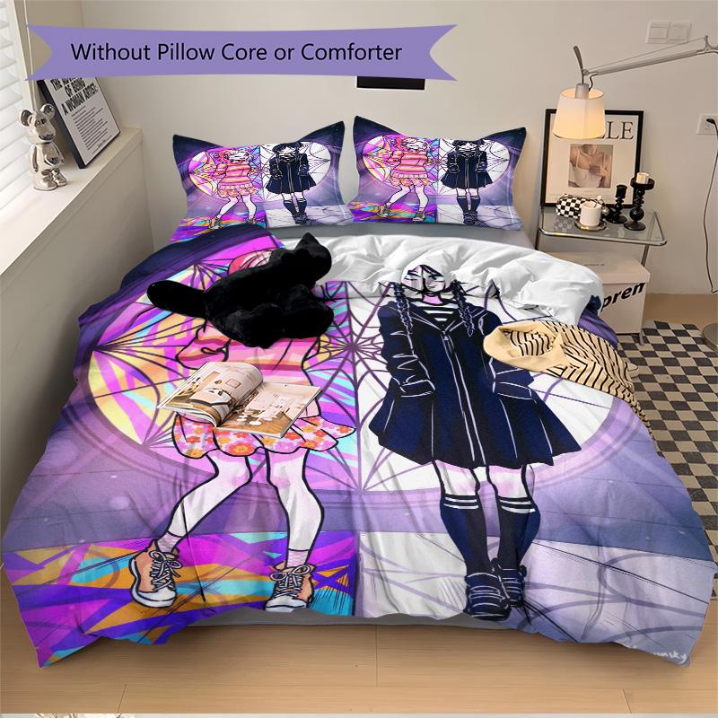 Fantasy Sisters Lights Print 3Pcs Bedding Setduvet Cover With 2 Bedropillowcase Home Birthday Gift